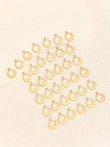 37pcs Hollow Circle Open Jump Rings, Copper Tone Metal Findings For Earring Craft DIY - Brass - View 2