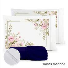 3-Piece Sheet Set 400 Thread Count For Queen King Single Bed Micropercal - Moss-green Roses - View 3