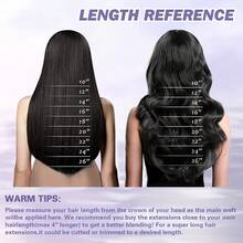 鱼线人发接发线天然头发一体式隐形线发束带 3 个发夹天然黑色发夹人发接发女士