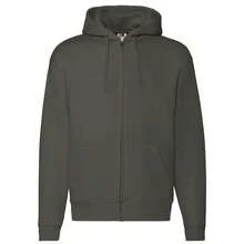 Fruit of the Loom Mens Premium Full Zip Hoodie (Charcoal) - Coffee Brown - View 1