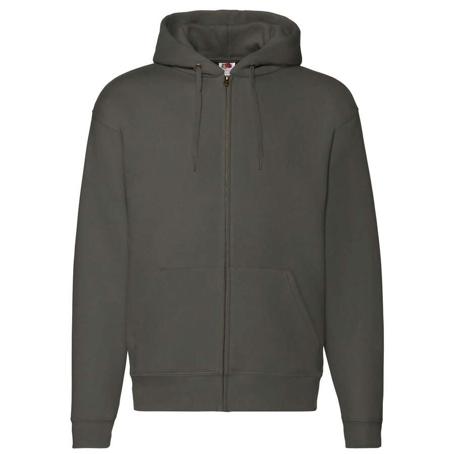 Fruit of the Loom Mens Premium Full Zip Hoodie (Charcoal) - Coffee Brown - View 1