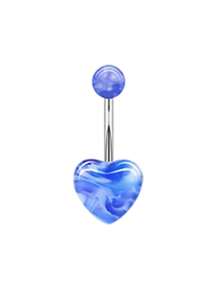 Blue Stainless Steel CZ Heart Dragon Butterfly Navel Belly Button Ring Piercing Jewelry For Women