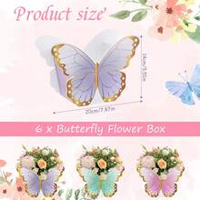 12pcs/Set Butterfly Gift Boxes, Wedding Table Decoration, Party Centerpiece, Butterfly Theme Party Birthday Tea Gift Boxes, Valentine's Day/Mother's Day Decor Boxes (Random Color) - Multicolor - View 4