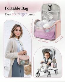 KISSBOBO ABP-1508 Hands Free Breast Pump Wearable With Storage Bag, Wearable Breastfeeding Pump Strong Suction, Low Noise, 3 Modes & 9 Levels,With 21/24mm Insert/Flange - trắng - Xem 2