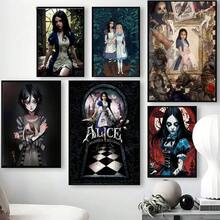 1pc Phim hoạt hình Pop Alice Liddell Áp phích quán cà phê Phòng trang trí nghệ thuật treo tường không có khung - Nhiều màu - Xem 6