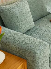 1 件波西米亚风格全封闭弹力防滑沙发套，四季提花天鹅绒通用套，宠物友好、防尘、防猫抓，附赠枕套。 - 綠色 - 查看 8