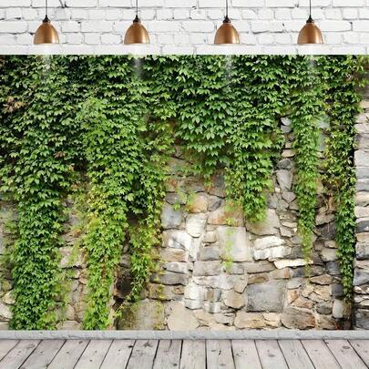1pc Spring Garden Green Leaves Canvas Background Flag, For Photography, Suitable For Party Decor, Celebration Events And Birthday Anniversary, Reusable, For Indoor And Outdoor Use