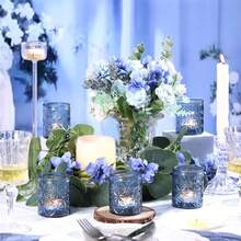 6pcs Amber Glass Star And Snowflake Candle Holders, Vintage Boho Dining Table Decor For Wedding, Party, Autumn, Thanksgiving, Christmas - Multicolor - View 13