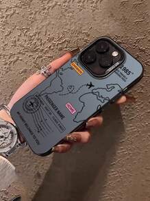 1 pieza Funda de teléfono dura de PC con borde suave y diseño colorido de patrón de ruta de avión, compatible con Apple iPhone 16 Pro Max/16 Pro/16 Plus/16/11/11 Pro/11 Pro Max/12/12 Pro/12 Pro Max/13/13 Pro/13 Pro Max/14/14 Plus/14 Pro/14 Pro Max/15/15 Plus/15 Pro/15 Pro Max y series S25