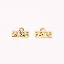 mengjiale 40pcs Retro Alloy Jewelry Accessories, Multicolor 2025 & 2026 Year Charms, Suitable For DIY Jewelry Making