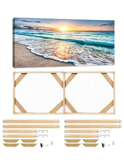 1 Set Large Canvas Wooden Frame 100x50cm 50x70cm Painting Frame Set, Solid Wood Stretcher Bars, Oil Painting Print Poster Wall Art Gallery Decor