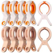 10 件装沙滩巾夹、巡航沙滩椅毛巾夹、衣夹、沙滩巾架，防止毛巾被风吹走，耐用且颜色鲜艳，适合海滨、海滩、露营、烧烤用品、圣诞节和万圣节礼物 - 彩色 - 查看 8