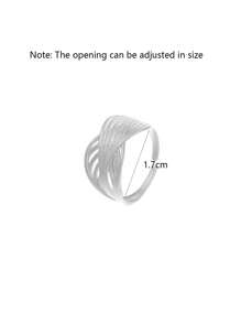 1 Stück Damen mattglänzender, mehrlagiger Linien-Design-Ring, einzigartiger strukturierter, verdrehter geometrischer offener Ring