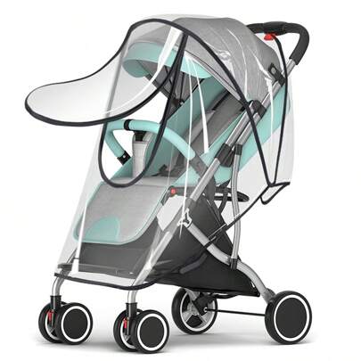 Universal Baby Stroller Weather Shield - Rain And Wind Cover, Waterproof, Dustproof And Insect Resistant, Breathable Design, Plastic Material - For All Baby Strollers - Suitable For Outdoor Use - Perfect Gift For New Parents
