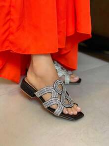 Women's Comfortable Shiny Heeled Clogs New - Negro - Ver 2