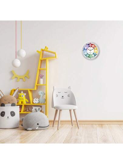 Ful Children's Learning Number Clock, 12 Inch Round Silent Quartz AA Battery Powered Bedroom, Kids Room, Living Classroom (Batteries Not Included) Home view 2