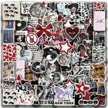 100 Stücke/Pack Vintage Y2K Mädchen Fugu ästhetische geheimnisvolle Aufkleber, süße Cartoon interessante Anime ästhetische Labels Aufkleber für Sammelalbum, Dekoration, Geschenk, Belohnung, Motivation für Teenager, Schulmaterial