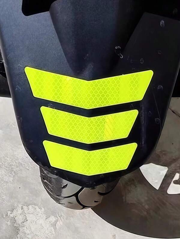 Pegatinas reflectantes de alta visibilidad para motocicleta - Calcomanías de luz de freno con flechas de advertencia, material PET duradero, colores surtidos, ideal para parachoques de carreras y vehículos, accesorios para motocicleta