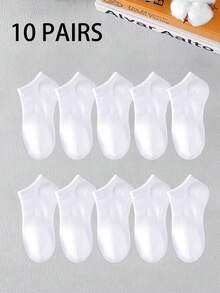 1/5/10 Pairs Men's Sports Socks, White Boat Socks, Moisture-Wicking Breathable, Tennis, Badminton, Running, Basketball, Fall