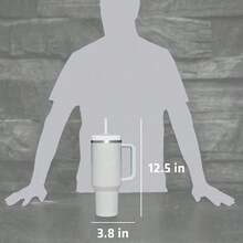 STANLEYSINCE 1913 40 Oz Stainless Steel Tumbler Double Wall Vacuum Insulated Portable Drinking Cup Travel Iced Coffee Mug Summer Drinkware With Handle And Straw, Perfect For Travel, Home, Office, Gift, Ice Drinks And Hot Drinks - 40oz - 查看 6