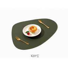 Set di 2/4/6/8 sottopiatti a forma di ciottolo piccolo KAPI per tavolo da pranzo, sottopiatti in finta pelle lavabili e resistenti al calore, facili da pulire, adatti per interni, spessore 1mm