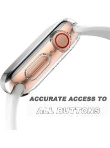 1pc Transparent Men Women TPU Full Cover High Definition Ultra Thin Watch Case, Anti-Drop Fashionable Casual Screen Protector Cover, For Apple Watch Case 38/40/41/42/44/45/46/49Mm, For Apple Watch Series Ultra/SE/11/10/9/8/7/6/5/4/3/2/1, Intelligent Watch Case Accessories