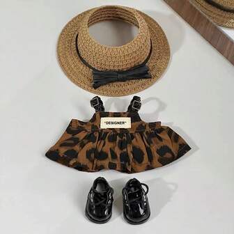 Accesorio de ropa para muñeca Labobo, 1-3 piezas, mono con estampado de leopardo, adorno de llavero