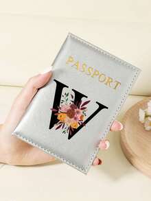 1pc A-Z 26 Letters Fashionable Letter Print Stylish Burgundy Passport Cover, Premium PU Leather Passport Wallet With Multi-Card Pockets For Credit Cards, Boarding Passes, And IDs Graduation - Burgundy - View 106