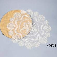1pc Lace Embroidered Table Placemat, Decor Pad For Furniture, Photography Prop - Multicolor - View 30