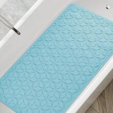 Bathtub Mat Non Slip With Suction Cups - 100% Rubber Bathroom Mat Textured For Bath Tub Shower Safety - Soft On Touch - BPA/PVC Free - Pet Dog Bath Mat - Machine Washable - 16 * 28 Inch(Gray) - Blue - View 4