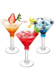 10pcs High-Foot Cold Drink Cup, Red Wine Cup, Cream Cake Cup, Dessert Cup, Suitable For Dessert Baking, Summer Cold Drink, Juice, Vegetable Juice, Wine Cup, Dessert Shop, Bar Party, Birthday Party Cup, Ice Cream Cup, Reusable - Transparent - View 2