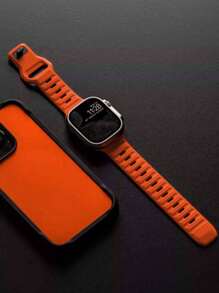 1 Peça Pulseira Compatível com Apple Watch Ultra 2 49mm 41mm 45mm 42mm 46mm 38mm 49mm 40mm 44mm, Pulseira de Silicone FKM Macia para Homens e Mulheres, Fivela Quadrada Esportiva, Compatível com Séries 11 10 9 8 7 SE 6 5 4 3