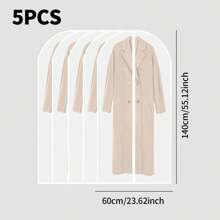 1/5 piezas Funda protectora transparente para prendas, Bolsa con cremallera reforzada para traje, Protector transparente e impermeable para ropa