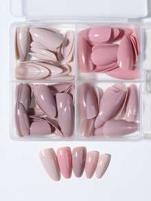 96 piezas (4 estilos mixtos) Uñas postizas de acrílico de color gris mate y brillante con forma de almendra larga, perfectas para uñas largas. El set incluye: 1 botella de gel de gelatina y 1 lima de uñas, adecuado para mujeres y niñas para uso diario, fiestas de baile, etc. Suministros para uñas - Multicolor - Ver 5