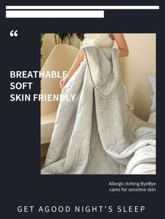 1pc Super Silky Soft Cool Summer Quilt, Lightweight Breathable Summer Blanket, Thin And Soft Light-Colored, Suitable For Home Bedroom, Sofa, Hotel