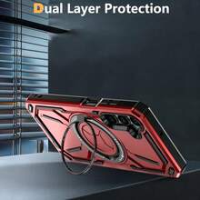 军工防摔新款机甲旋转支架防震保护手机壳，适用于Apple 11/12/13/14/15/16 Pro Max，Galaxy S22/23/24/25+ UA04/A05/A14/A15/A24/A25/A34/A54 SA56/A36/A26