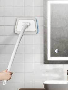 4pcs(1 Handle+3 Replacement Sponges)Multi-Functional Long Handle Wall Brush - Detachable Bath Brush For Household Cleaning - Multicolor - View 1