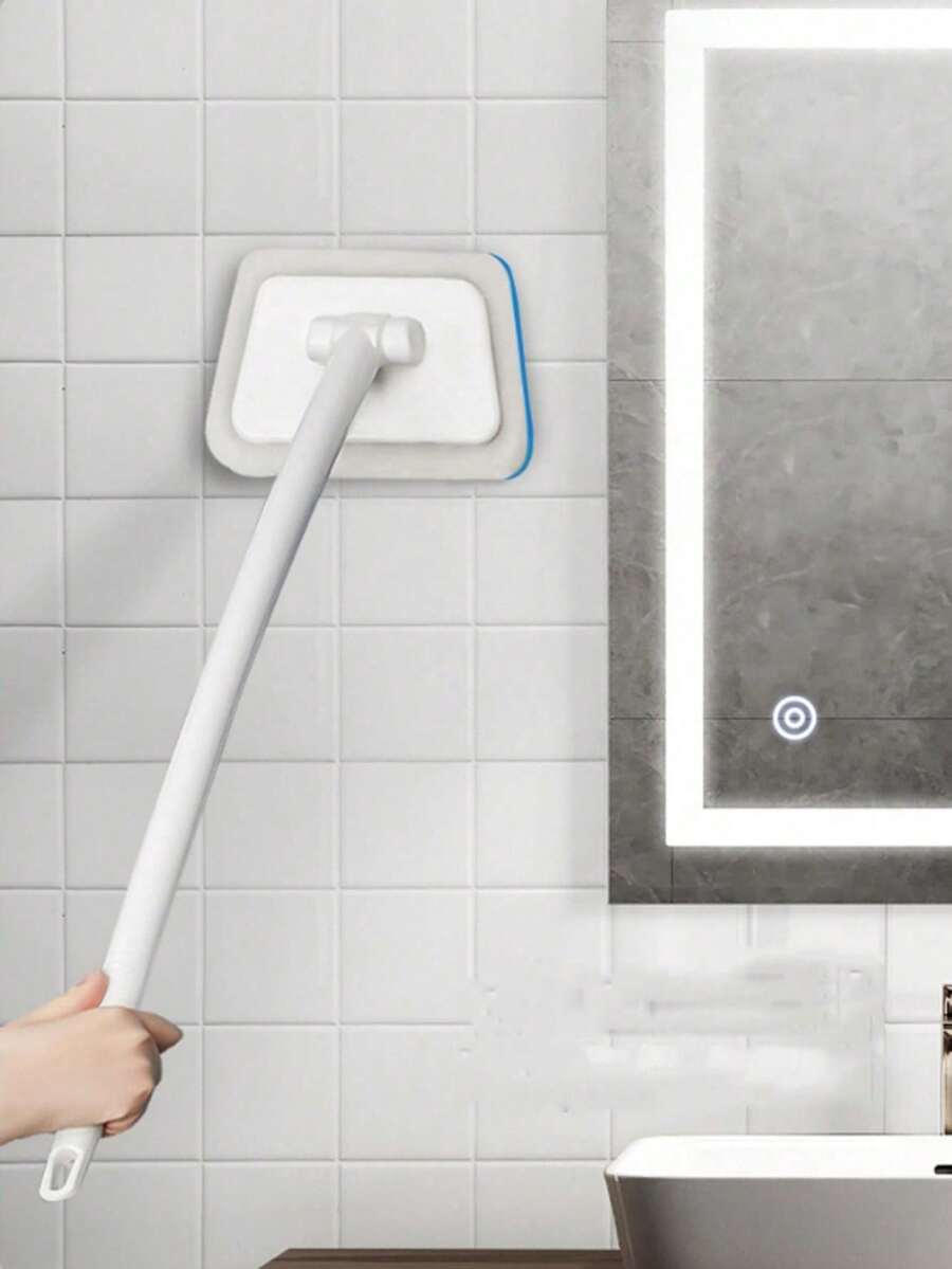 4pcs(1 Handle+3 Replacement Sponges)Multi-Functional Long Handle Wall Brush - Detachable Bath Brush For Household Cleaning - Multicolor - View 1