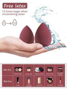 1pc/3pcs/6pcs/12pcMake-Up Sponge, Random Color And Shape, Suitable For All Skin Types, Latex-Free Multi-Purpose Make-Up Sponge For Liquids, Creams And Powders, No Stripes, Smooth Make-Up Applications, Easy To Carry, Simple And Beautiful.