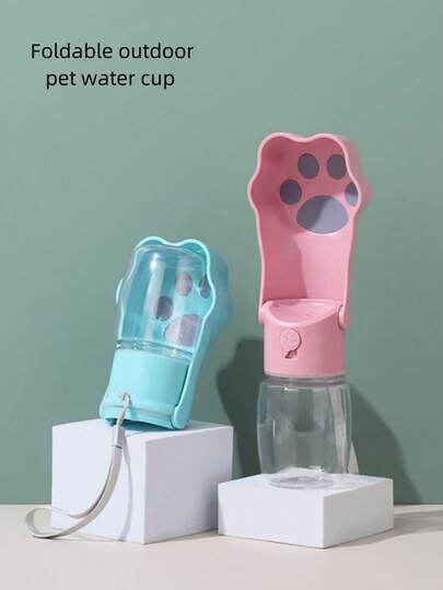 1 件可折叠防漏爪印户外旅行宠物饮水器，便携式饮水碗，适合散步/露营