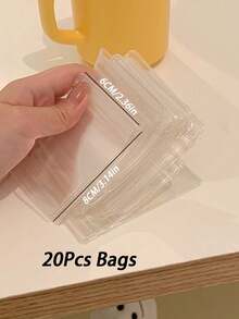 1/2件160/80格珠宝收纳盒20件首饰收纳袋耳环防氧化戒指手链透明防尘收纳袋项链珠宝书密封袋收纳旅行夏季收纳盒旅行礼物 - 無色 - 查看 4