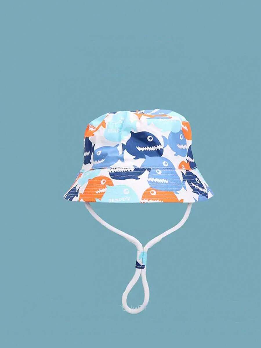 1pc Kids Bucket Hat, Boys Girls Baby Sun Hat With Large Brim, Spring/Summer