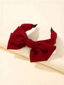 Red Bow Headband, Simple & Practical Multi-Function,Hairband,Hair Hoop Headbands Hair Accessories Head Accessories - Red - View 2