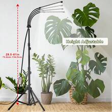 Full Spectrum Of Plant Growth Light, LED Fill Light Imitation Natural Light, 10 Dimmable, For Indoor Plant Growth, 3/9/12h Timer, Tripod Stand Plant Light Height Adjustable Stand, 360 ° Flexible Gooseneck - 黑色 - 查看 5