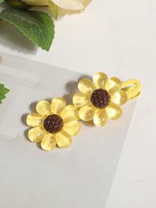 1pc New Flower Design Children Hair Clip, Transparent Macaron 8-Petal Flower Hair Pin, Decorative Headwear For Girls