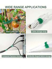 100 pezzi di fascette per piante regolabili antiscivolo, fascette per cavi, chiusure a strappo, legacci per corone natalizie, cinture a chiusura a strappo, adatte per piante rampicanti, supporto e applicazioni di giardinaggio, strumenti per la manutenzione del giardino