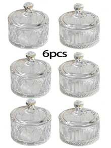 2/6/12 chiếc cốc thủy tinh tráng miệng có nắp đậy, bát thủy tinh đựng kem, đồ ăn nhẹ, sữa chua, kem, phụ kiện nhà bếp và nhà hàng, lý tưởng để làm mát vào mùa hè - Nhiều màu - Xem 11