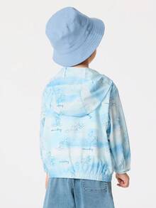 Balabala Kids' Sun Protection Jacket, Boys & Girls, UPF 50+ - Blue and White - View 3