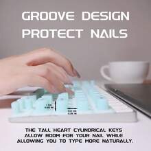 QWD 1pcs Silicone Nail Art Keyboard Cover, Design For Long Nails, Waterproof,  Easy To Use, Elegant Solution, Ideal For Manicure Decoration, Surprising Gifts - Màu xanh lam - Xem 2