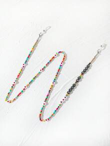 1pc Colorful Beaded "LOVE" Letter Eyeglasses Chain, Eyeglasses Accessories, Women Eyeglasses Strap - Color - View 3